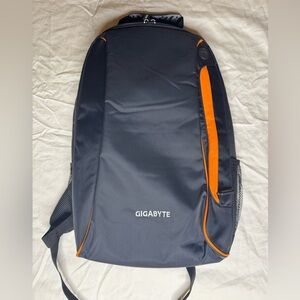 NWOT GIGABYTE laptop Backpack in Black with Orange Highlights